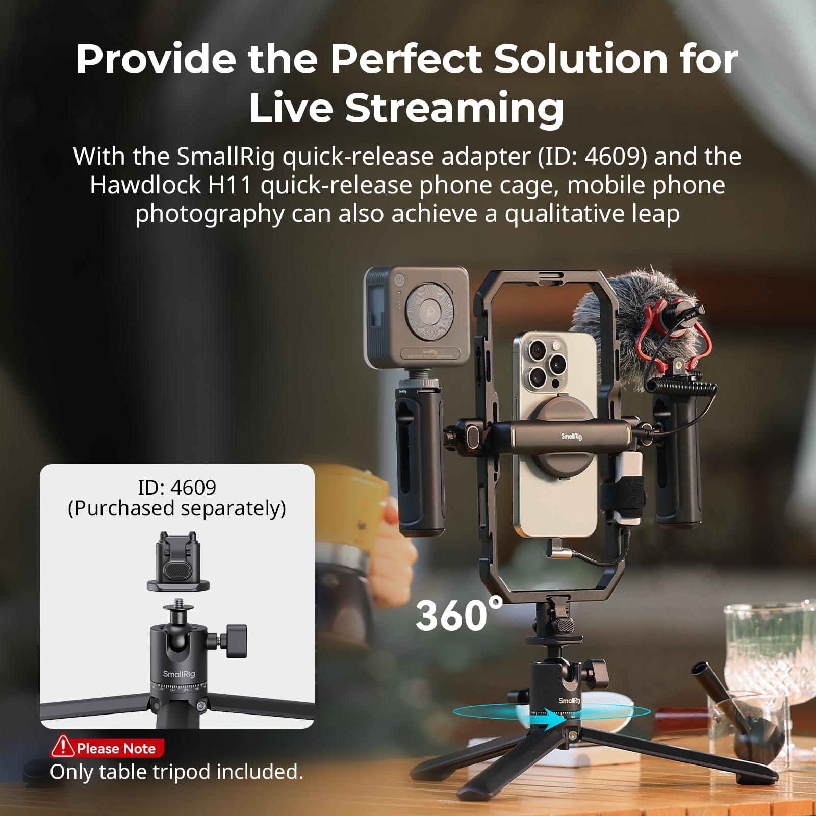 SMALLRIG SMALLRIG Bundle SSD Holder 2-in-1 SSD Mount Bracket for MagSafe with Cold Shoe Cable Clamp 4779 Portable Mini Desktop Tripod 4630