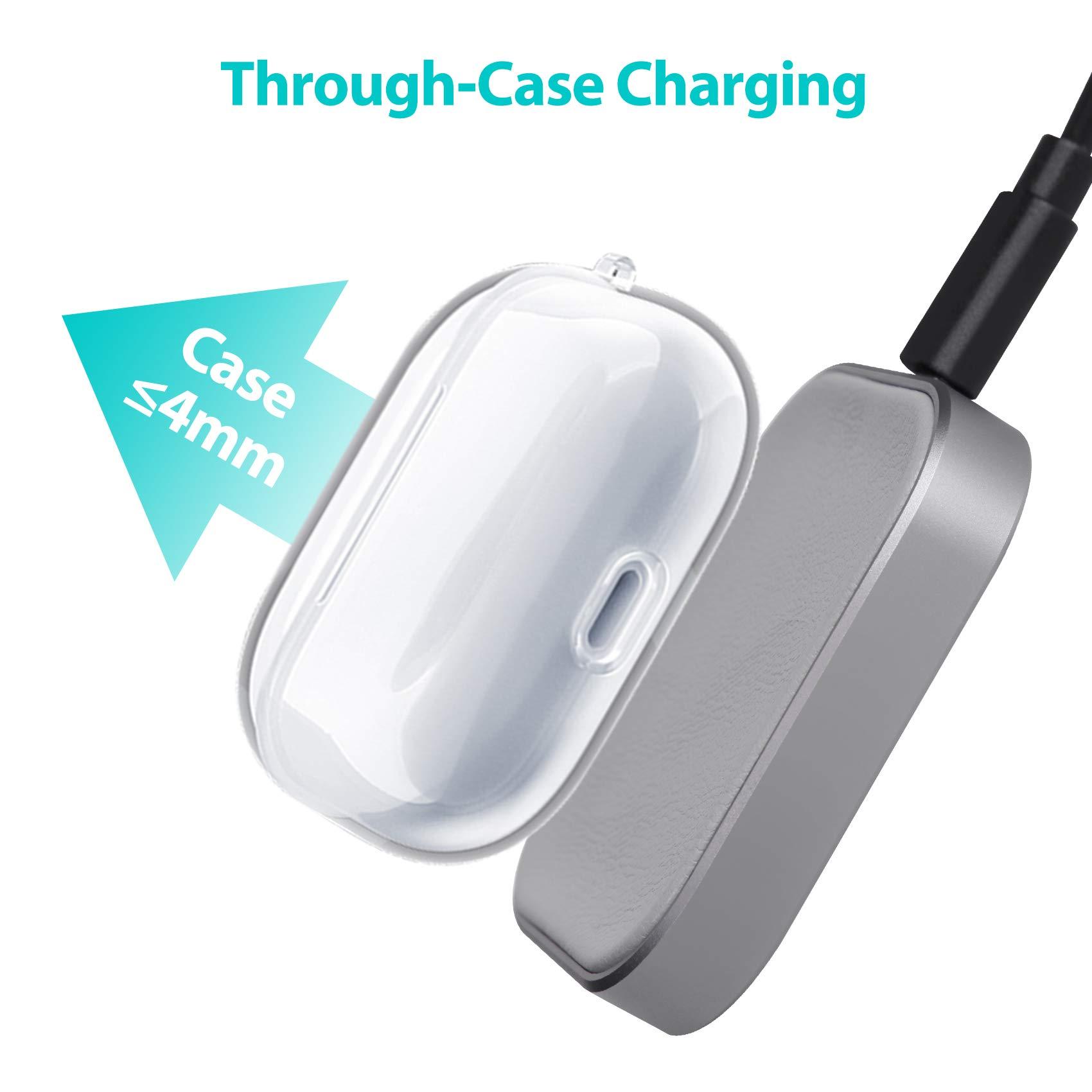 Miroddi Airpods Pro Charger, Wireless Charger for AirPods Pro 2, AirPods Pro 1, AirPods 4 (with ANC), AirPods 3, AirPods 2, AirPods Wireless Charging Station (No AirPods Included), Gray