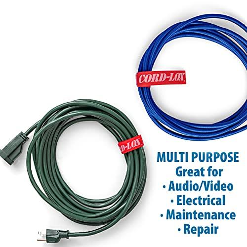 Cord-Lox Cord-Lox Closed-Loop Series Cable Ties - Reusable Cable Straps for A/V, Musicians, Stage and Industrial Uses, Cable Organizer for Electric Cables, Fabricated in USA (Black, 12 x 1.5 inch, 10 pack)