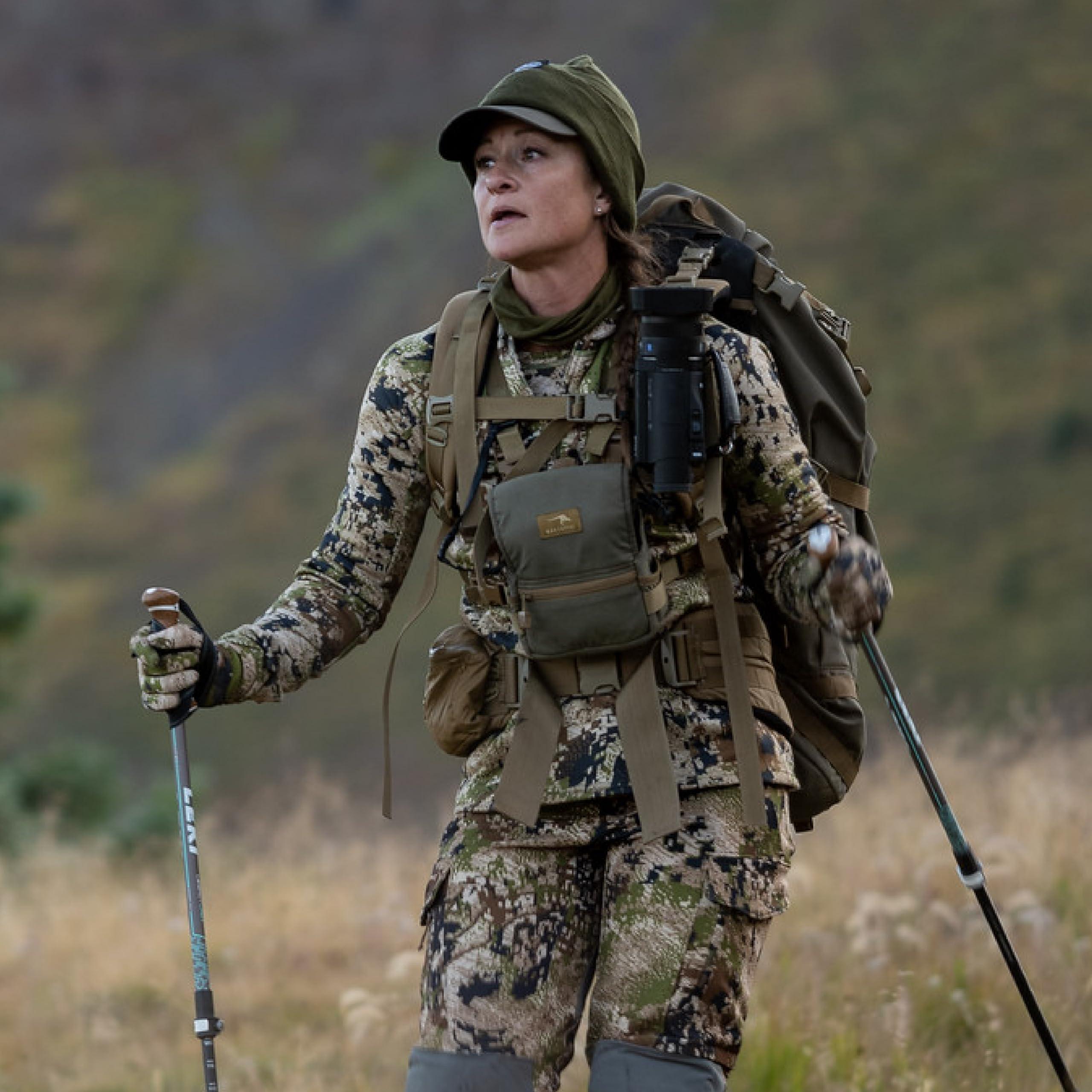 Marsupial Marsupial Gear Standard Binocular Pack - Magnetic Bino Chest Harness Great for Quick One-Handed Access While Hunting with Storage Pockets, Ranger, Small