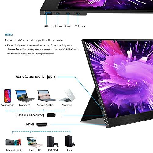 NexiGo NexiGo 144Hz 17.3 Inch Portable Gaming Monitor, FreeSync, G-SYNC Compatible, FHD IPS Computer Display, Eye Care Screen with HDMI/Type C for Laptop PC/MAC/Surface/PS4/PS5/Xbox/Switch, with Smart Cover