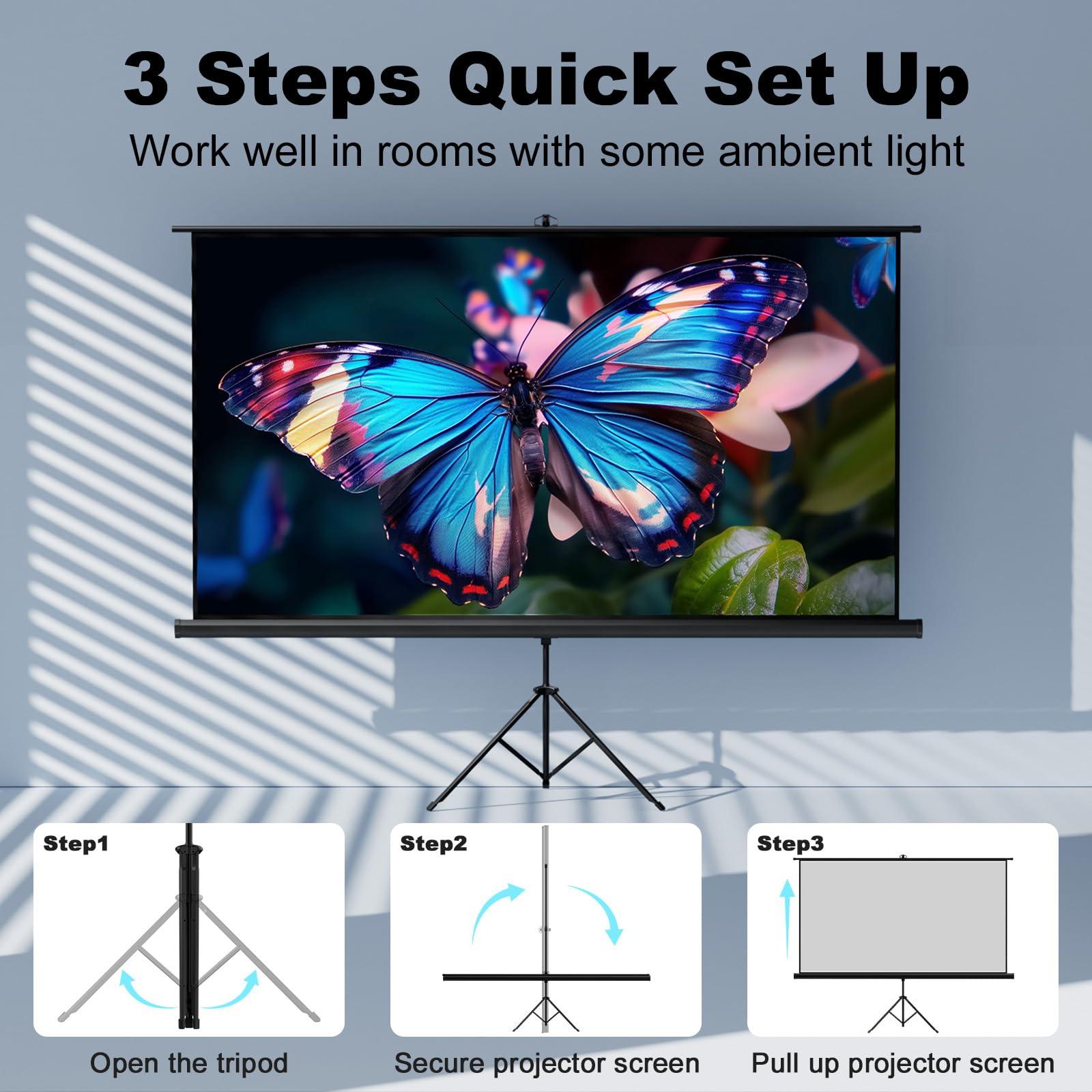 SCREENMAX 80 INCH Stand Screen and 120 INCH Foldable Screen Combo