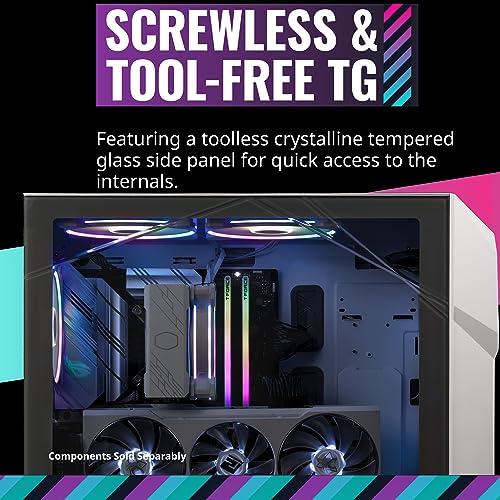 Cooler Master Cooler Master TD500 Mesh V2 White Mid-Tower Case, Polygonal Mesh, 3X 120mm ARGB Fans, USB Gen 2 Type C