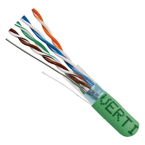 VC VERTICAL CABLE Vertical Cable Cat5e, 350 MHz, Shielded, 24AWG, Solid Bare Copper, 1000ft, Bulk Ethernet Cable, Green