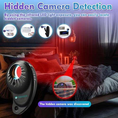 JMDHKK JMDHKK M8000 Hidden Camera Detector, Bug Detector,Camera Finder, Bugging Device Detector for Hotels, Travels, Vehicles, Offices, Public Fitting Rooms (Silver)