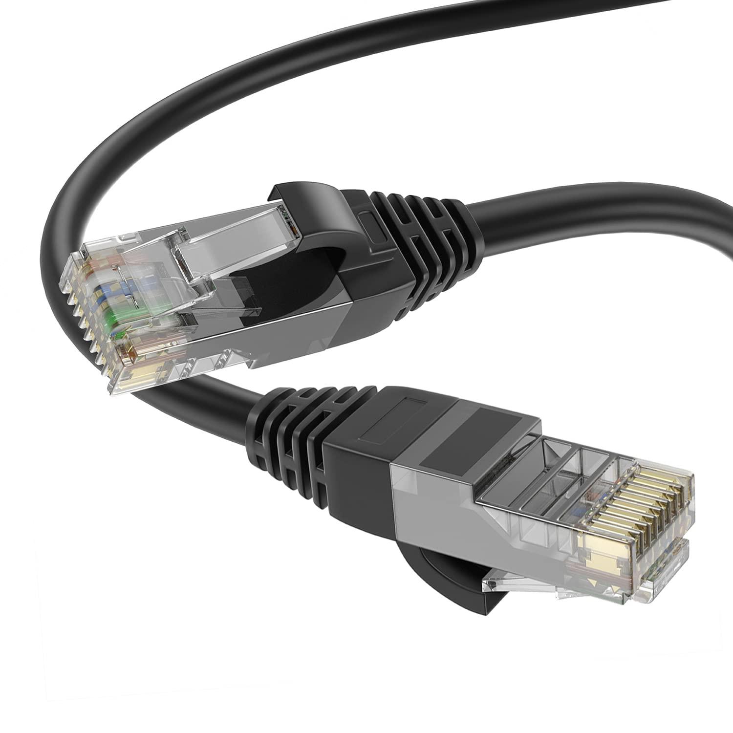 QualGear QualGear QG-CAT6R-CCA-300FT-BLK CAT 6 High Speed Internet and Ethernet Cable for Home and Office Use - 24 AWG, Up to 1 Gbps, 250MHz, Gold Plated Contacts, RJ45, CCA, Black - 300ft