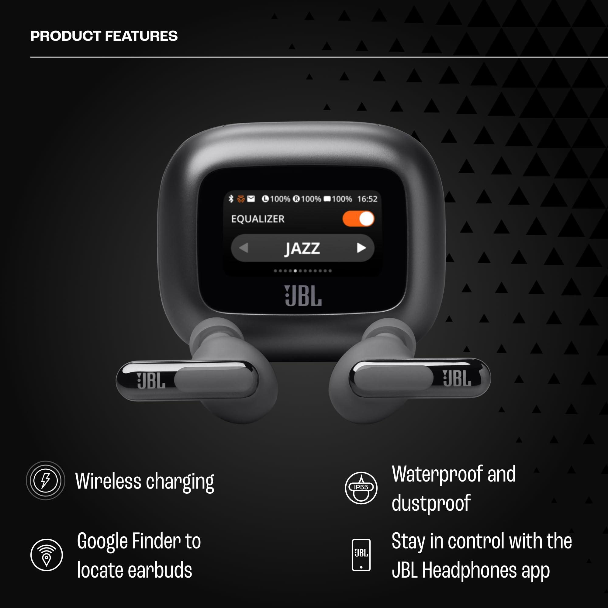 JBL JBL Live Beam 3 - True Wireless Noise-Cancelling Stick-Closed Earbuds, 48Hrs Total Playback, Wireless Charging, 6 Mics for Perfect Calls, Multi-Point Connection, IP55 Waterproof and dustproof (Black)
