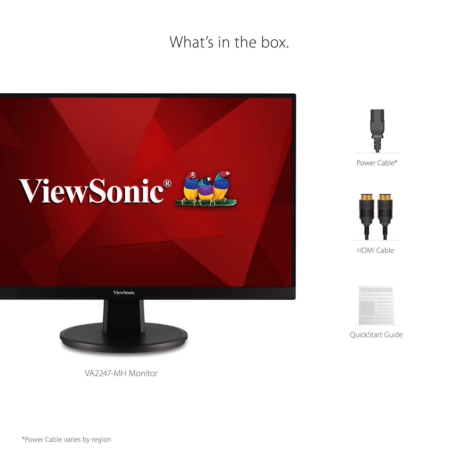 ViewSonic ViewSonic VA2247-MH 22 Inch Full HD 1080p Monitor with 100Hz, FreeSync, Ultra-Thin Bezel, Eye Care, HDMI, VGA Inputs for Home and Office