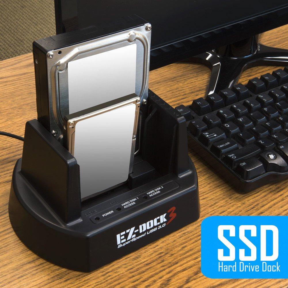 Kingwin Kingwin USB 3.0 to SATA/SSD Dual Bay Hard Drive Docking Station w/Offline Clone Function. Compatible w/ 2.5/3.5 Inch SATA HDD/SSD (SATA I/II/III). Tool-Free Design, Support 2x8TB Drives & UASP