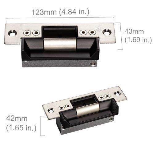 MENGQI-CONTROL MENGQI-CONTROL Waterproof Metal RFID PIN Code Door Security Access Control System ANSI Standard North American Heavy Duty Electric Strike Lock,110V-240V Power Supply Unit,Exit Button,Cards/Key Fobs