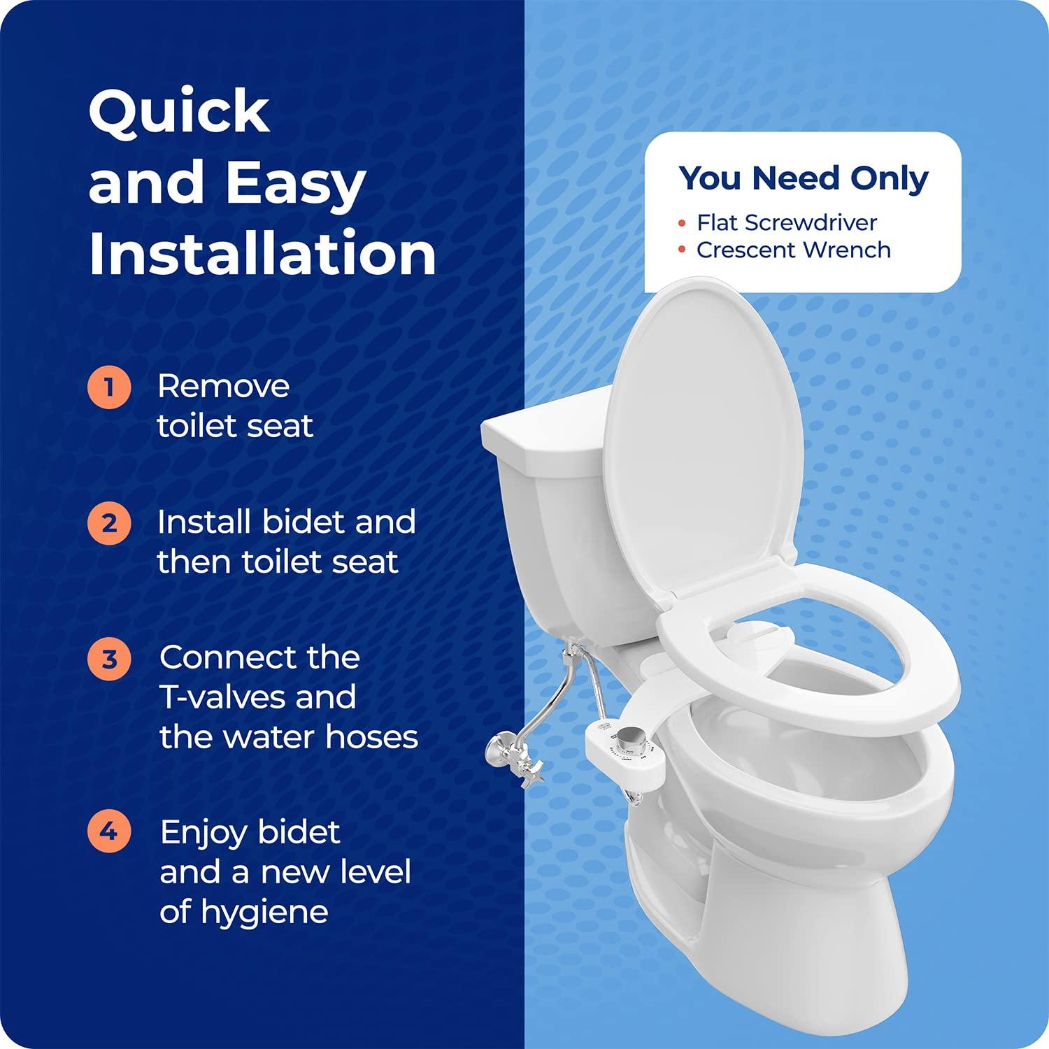 Squatty Potty Squatty Potty Refresh-it Dual Stream Fresh Water Bidet Toilet Seat Attachment Non Electric