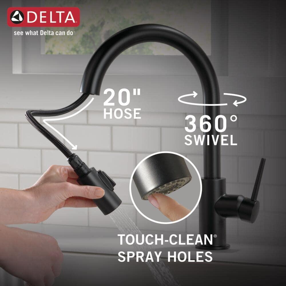 DELTA FAUCET DELTA 9159-BL-DST Standard Faucet, Matte Black