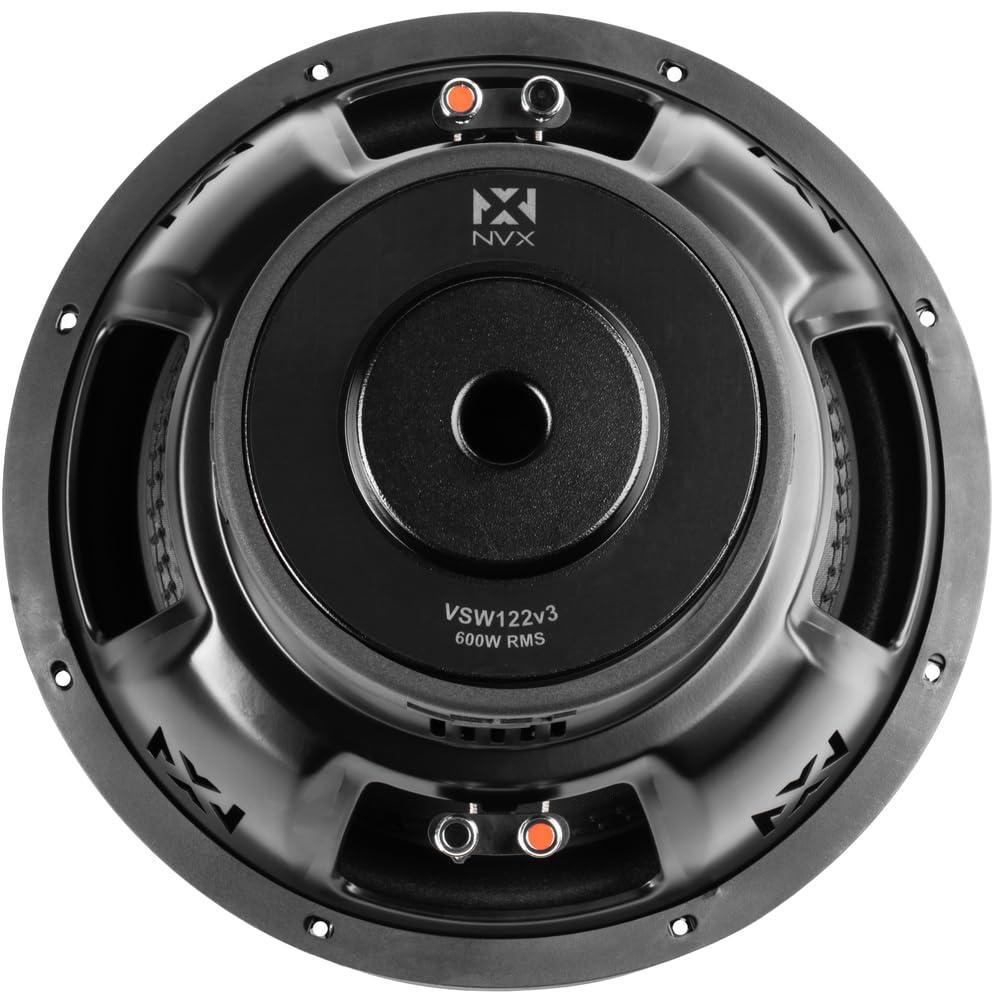 NVX NVX VSW122 Version 3 (VSW122v3) 1200W Peak (600W RMS) 12\" VS-Series v3 Dual 2-Ohm Car Subwoofer