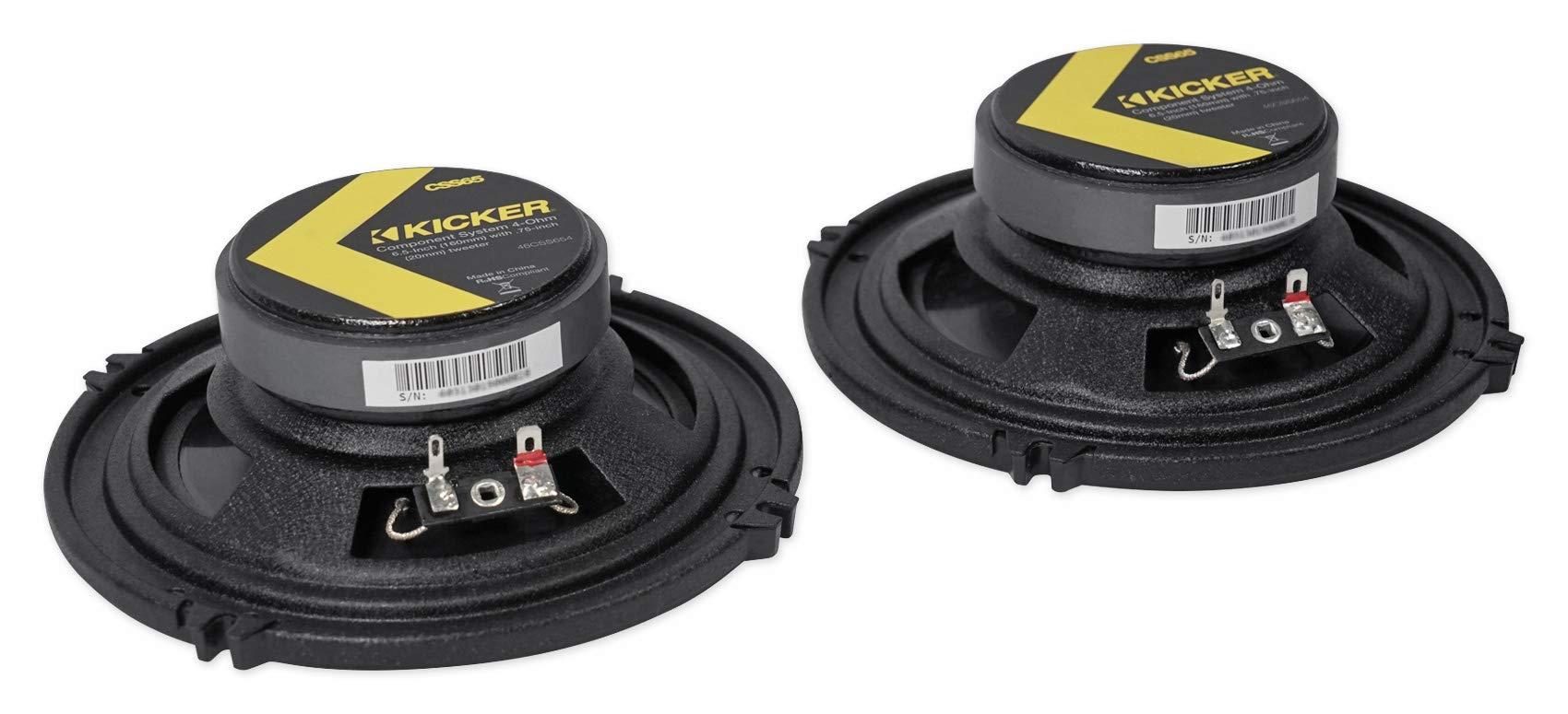 KICKER KICKER 2 Pairs 46CSS654 6.5" 600 Watt 4-Ohm Car Audio Component Speakers CSS65
