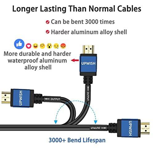 UPWISH 75ft HDMI Cable 2.0 Ultra High Speed with Signal Booster - 4K@60Hz HDR 1080P 3D - HDCP 2.2 & 18Gbps - for PS5/Xbox/TV/Projector/Soundbar - ARC/eARC, Ethernet