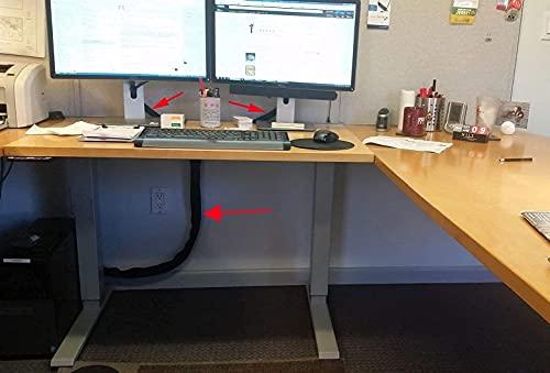 JOTO JOTO [4 Pack] 19-20 inch Beige Flexible Cable Management Sleeve Bundle with [2 Pack] 130" Cuttable Cable Management Sleeve