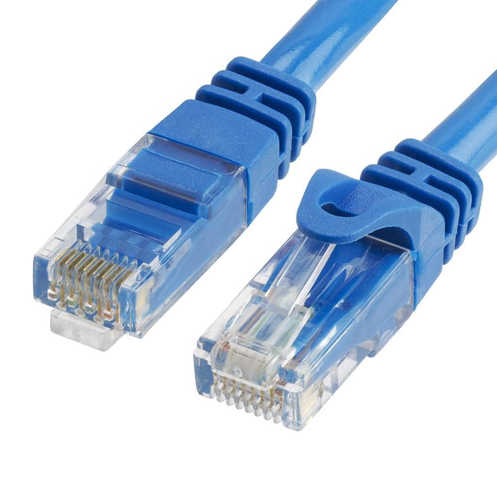 Cmple Cmple - Cat 6 Ethernet Cable 10 ft, Cat6 Patch Cables 10Gbps LAN Cable, 550MHz Network Cable, RJ45 Connectors, Compatible with Gaming Computer, Laptop, Modem, Router, HDTV, Gaming Console - Blue