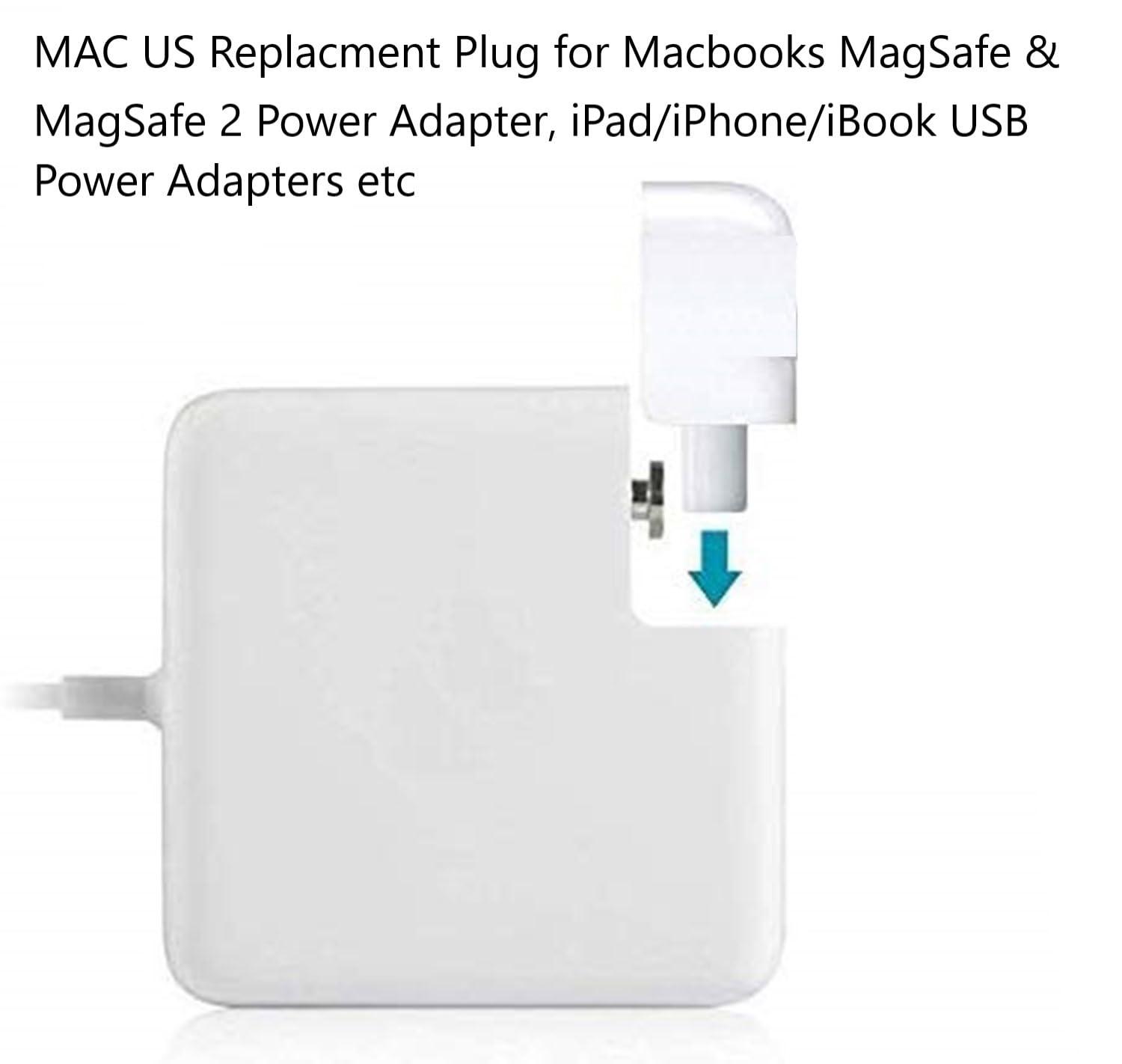 0TO1 Generic Mac Duckhead AC Power Adapter Wall Folding Plug US Charger Adapter Standard Plugs Converter Duck Head Replace for A-PPLE MacBook/Mac iBook/iPhone/Ipad/iPod etc (2 Packs)