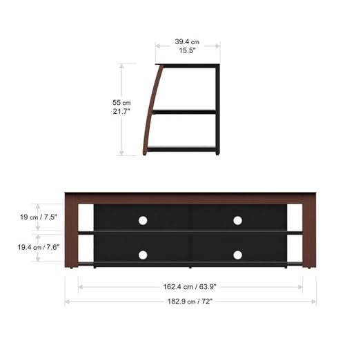 AVF AVF Contemporary Wood Glass Steel TV Stand for TVs 32\" to 90\" in Black/Walnut