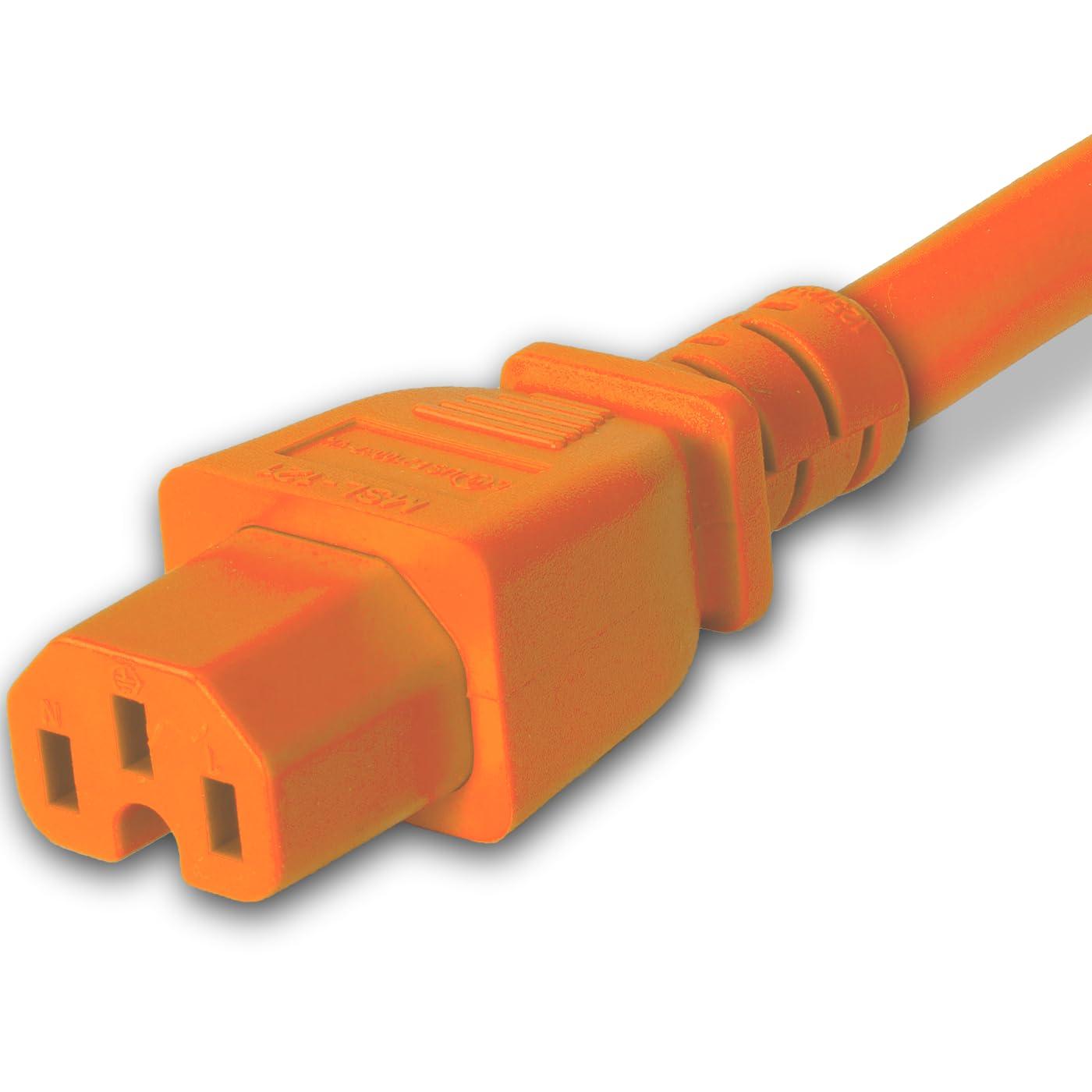 World Cord Sets, Inc World Cord Sets 6 Foot IEC 60320 C14 to C15 High Temperature Equipment 15 Amp Power Cable (Orange)