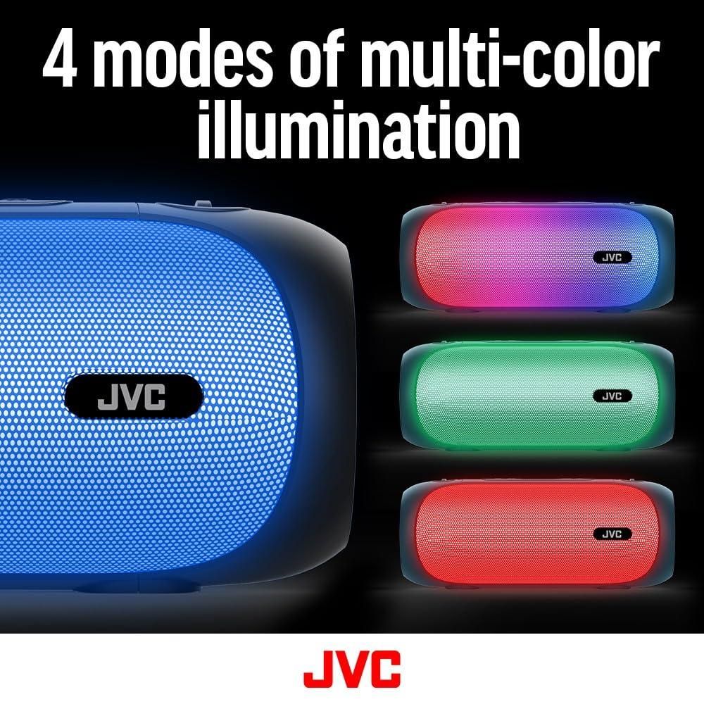 JVC JVC Illuminated Portable Wireless Speaker with 30W max outputs, Dynamic Sound, Bluetooth 5.0, TWS Capability, USB-C, AUX in, up to 6-Hour Battery Life - SPPA7BTA (Navy)