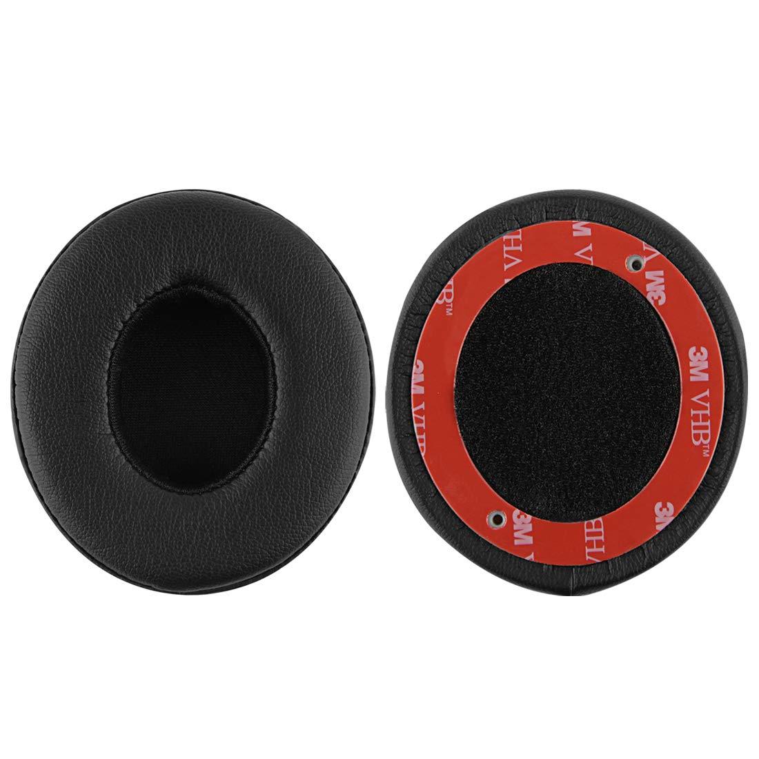 GEEKRIA Geekria QuickFit Replacement Ear Pads for Beats Solo2 Wired, Solo2.0 Wired (B0518) Headphones Ear Cushions, Headset Earpads, Ear Cups Cover Repair Parts (Black)