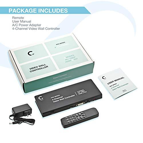 Expert Connect Expert Connect 2x2 Video Wall Controller | 1080p, HDMI 1.4, HDCP1.4 Compliant | HDMI & DVI Inputs; HDMI Outputs | 8 Display Modes - 2x2, 1x2, 1x3, 1x4, 2x1, 3x1, 4x1 | Cascading - 2x4, 2x8