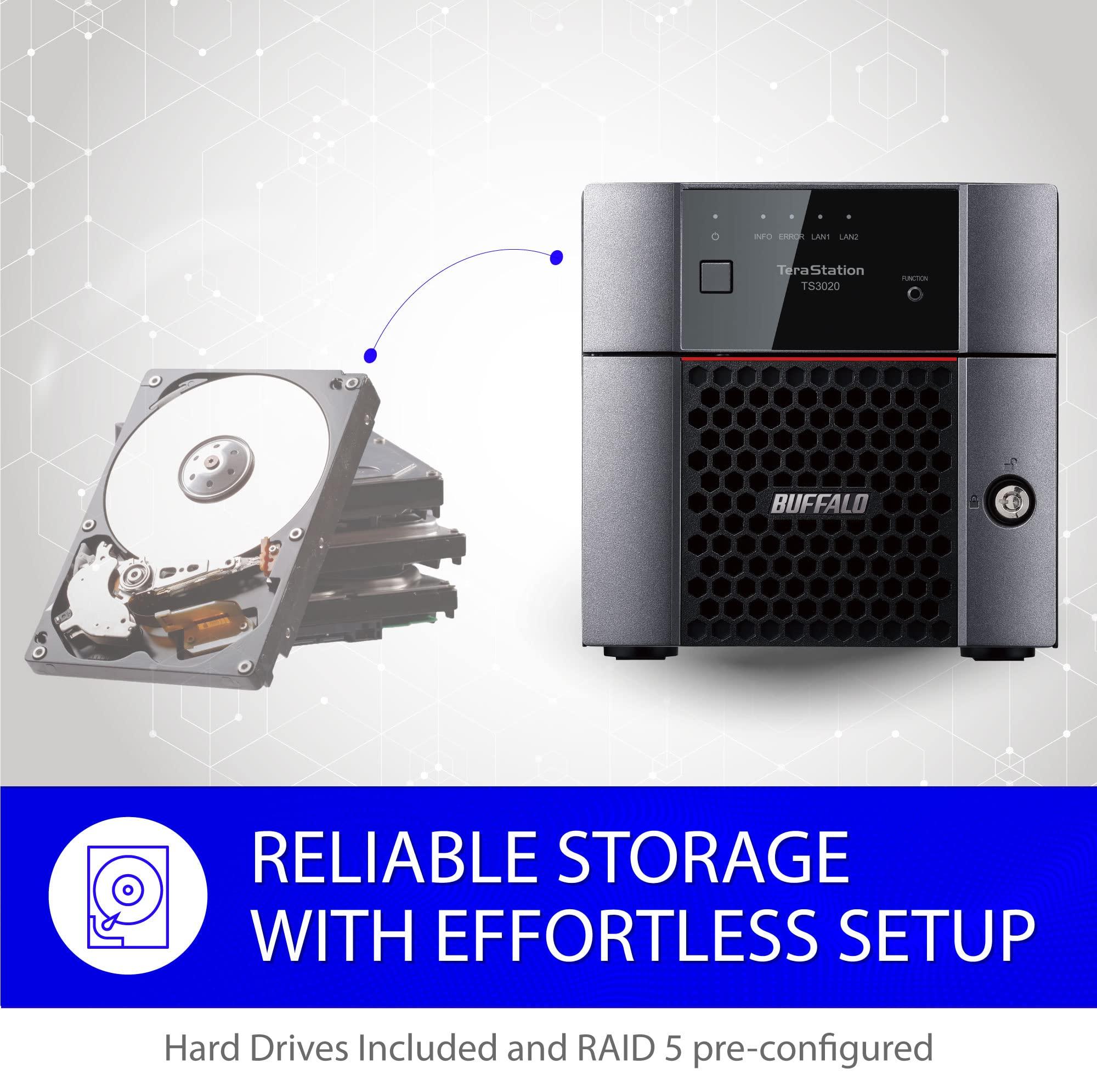 BUFFALO BUFFALO TeraStation 3220DN 2-Bay SMB 4TB (2x2TB) Desktop NAS w/Hard Drives Included Network Attached Storage