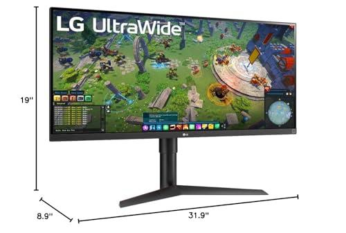LG LG 34 UltraWide Curved Monitor, 21:9 WQHD (3440x1440) IPS Display, 160Hz, 1ms, sRGB 99% Color Gamut and HDR 10, AMD FreeSync Premium and 3-Side Virtually Borderless Screen, with MTC HDMI Cable