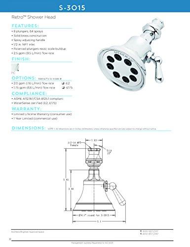 Speakman Speakman Retro S-3015 8-Jet Shower Head, 2.5 GPM, Polished Chrome
