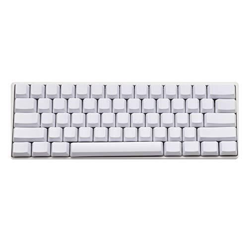NPKC Blank Thick PBT OEM Profile 61 ANSI Keycaps for MX Switches Mechanical Keyboard (White)(Only Keycap)