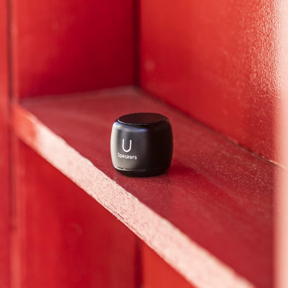 Fashionit Fashionit U Speakers Micro Bluetooth Computer Speaker 2-Pack Bundle with Matching Speaker, Built-in Mic & Selfie Remote Control, for Workspace, Desktop, Laptop, Mobile, Tablet, PC - Black