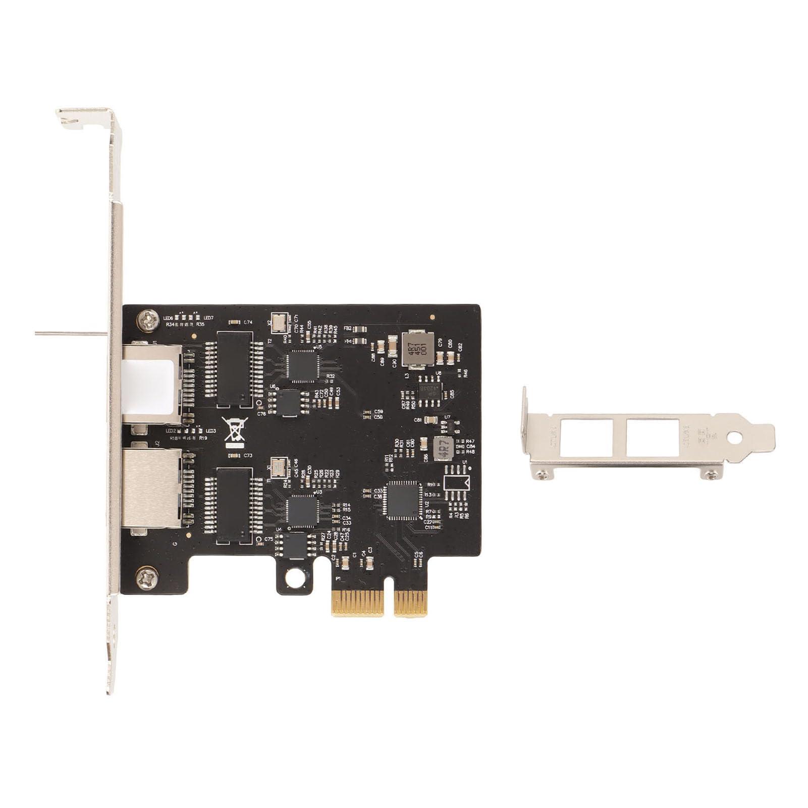 Srliya PCIe 2.5G Network Card Dual Port RTL8125B 2500M 1000M Computer Network Adapter Card for Desktop PC