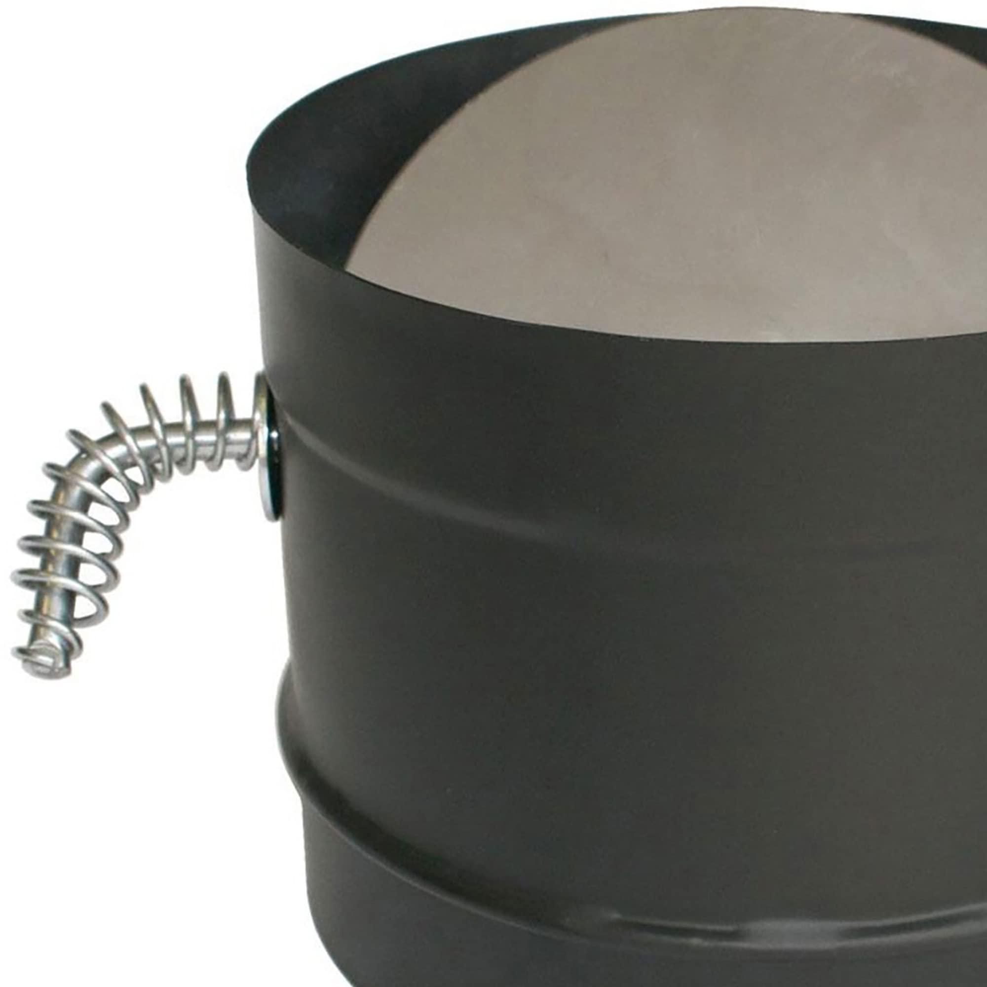 M & G Duravent, Inc. DuraVent 6 Inches 24 Gauge Steel Single Wall Air Insulated Damper Section As Wood Burning Stove Top Connecting Adapter, Black