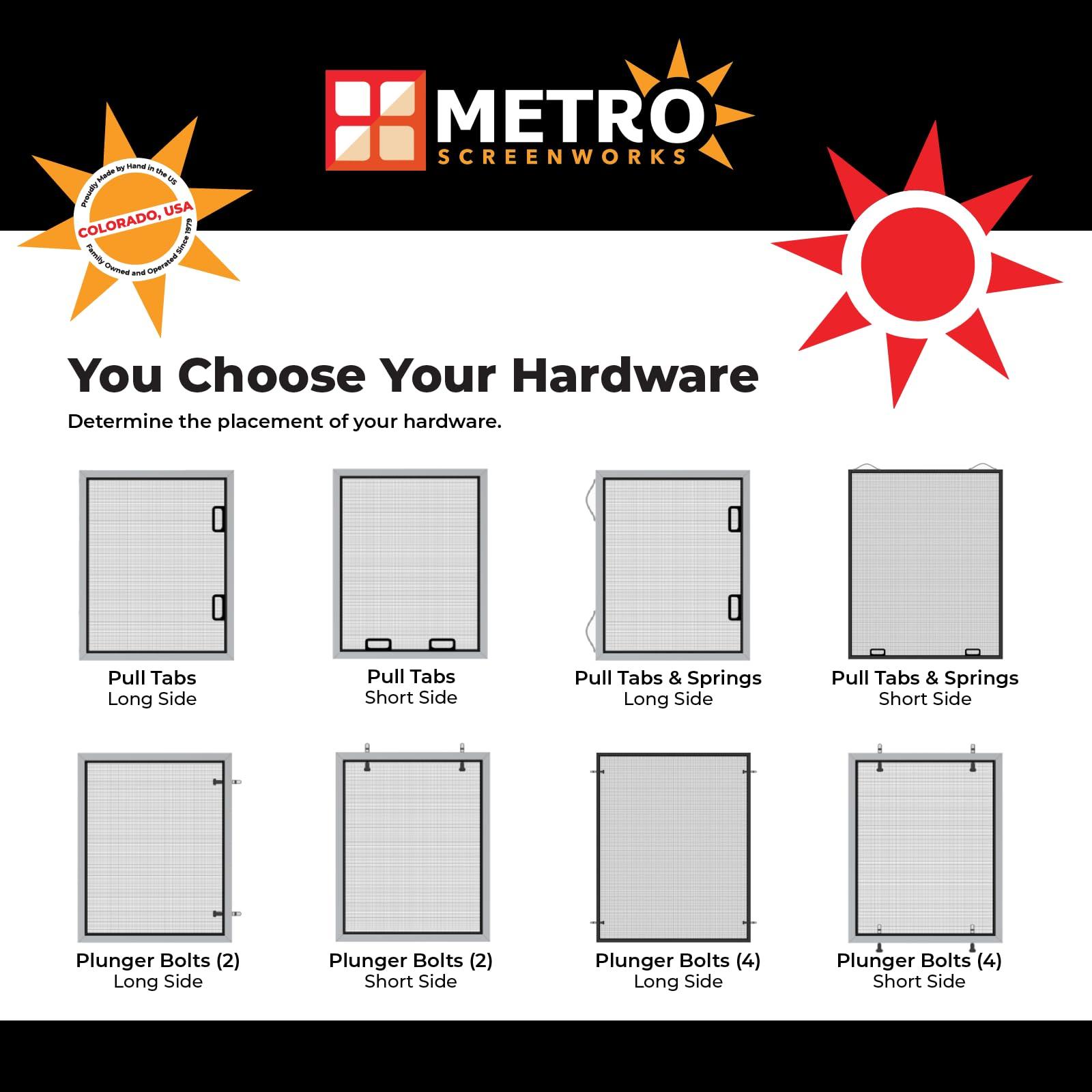Metro Screenworks Metro Screenworks Custom Window Screens Fully Assembled and Ready to Install - Window Screen Replacement for House, (Bronze) Pre-Framed Mesh Replacement Window Screens, Home, Patio, & More