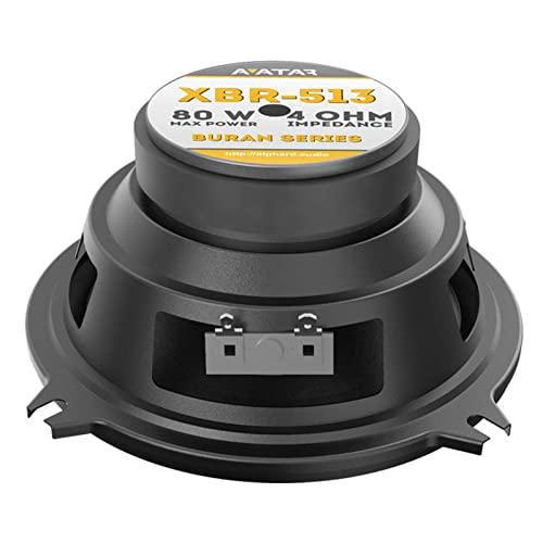 Avatar Avatar 5.25" 160 Watts 4-Ohm Black Coaxial Speakers Buran Series XBR-513 Pair