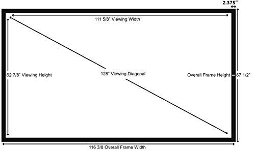 Silver Ticket Products Silver Ticket Products STR Series 6 Piece Home Theater Fixed Frame 4K / 8K Ultra HD, HDTV, HDR & Active 3D Movie Projection Screen, 16:9 Format, 128" Diagonal, Silver Material STR-169128-S