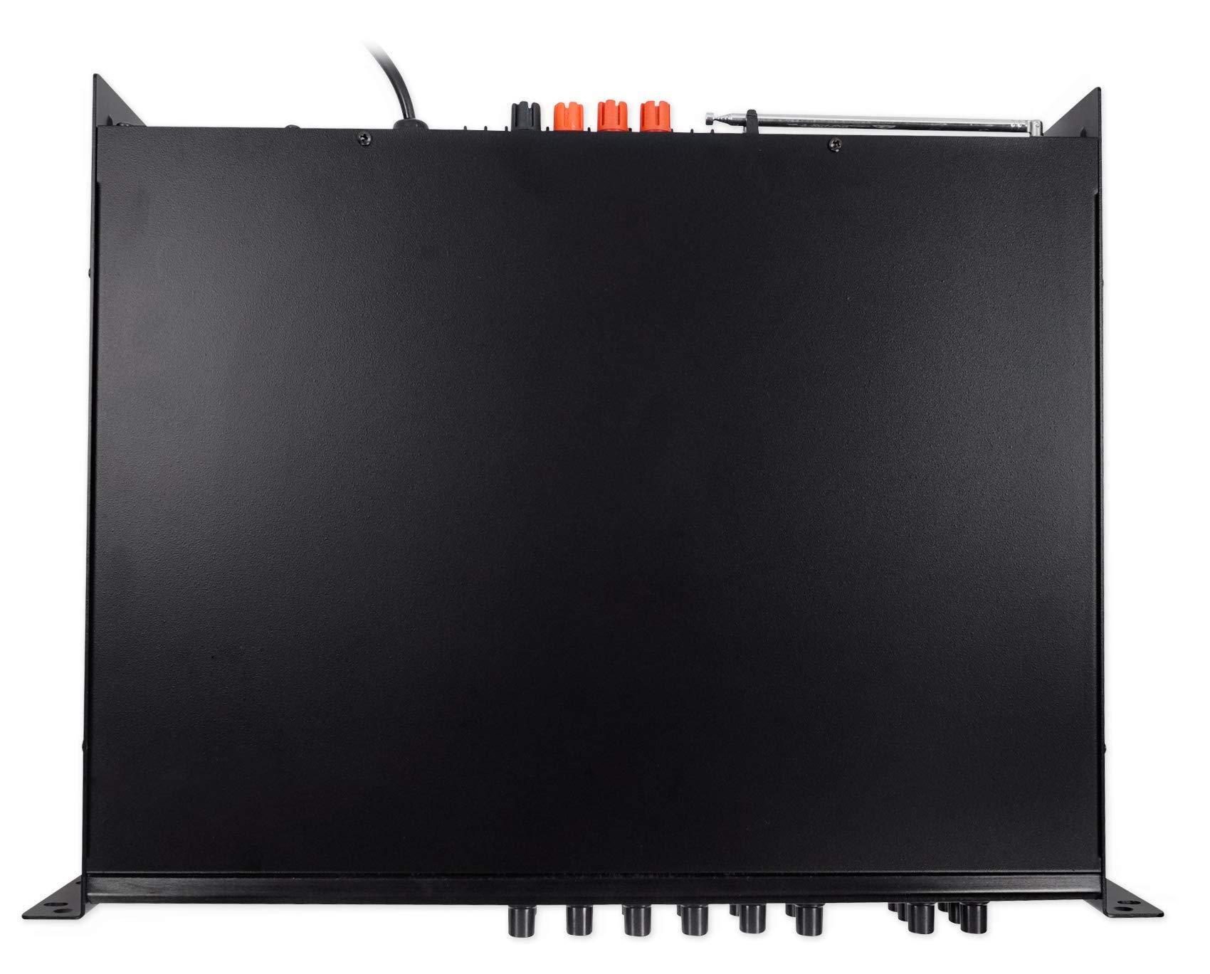 Rockville Rockville RCS180-6 180W 6 Zone 70v Commercial Amplifier with 3 x 1/4" Mic Inputs, Bluetooth, Multi-Room Audio, SD/USB Inputs, Perfect for Restaurants/Offices