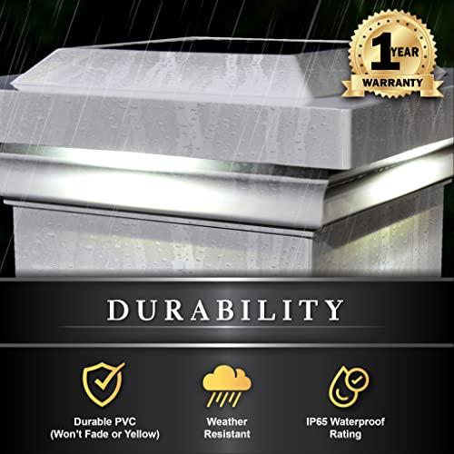 Classy Caps Classy Caps SL074W PVC Solar Post Cap, 4" x 4", White