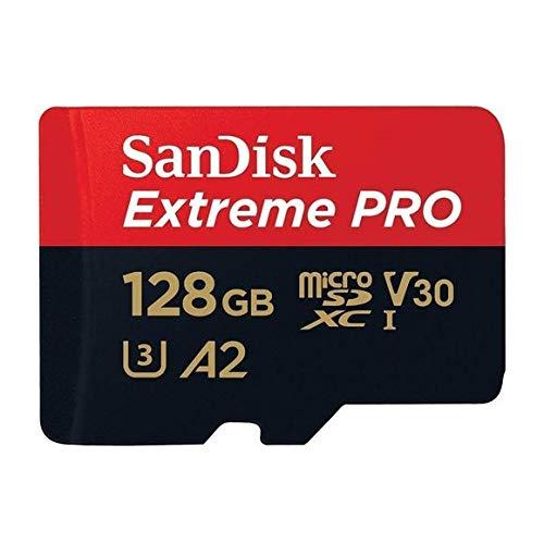 SanDisk SanDisk 128GB Micro SDXC Memory Card Extreme Pro Works with GoPro Hero 8 Black, Max 360 Action Cam U3 V30 4K Class 10 (SDSQXCY-128G-GN6MA) Bundle with 1 Everything But Stromboli MicroSD Card Reader