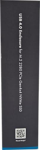 GRAUGEAR GRAUGEAR 40Gbps M.2 NVMe SSD Enclosure, USB4 NVMe SSD Enclosure with Cooling Fan and Dual-Pipe Heatsink Aluminum, Thunderbolt 4/3, ASM2464PD Chip