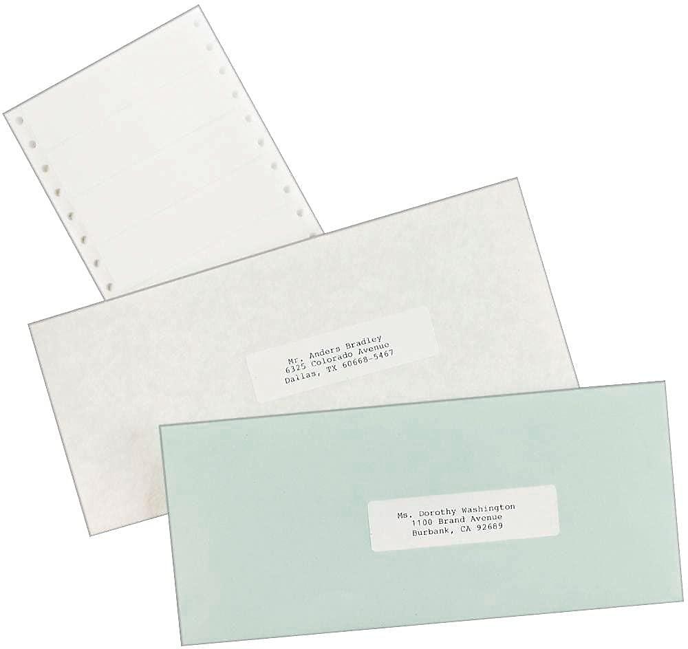 AVERY Avery Dot Matrix Printer Mailing Labels, Pin-Fed Printers, 0.94 X 3.5, White, 5,000/box