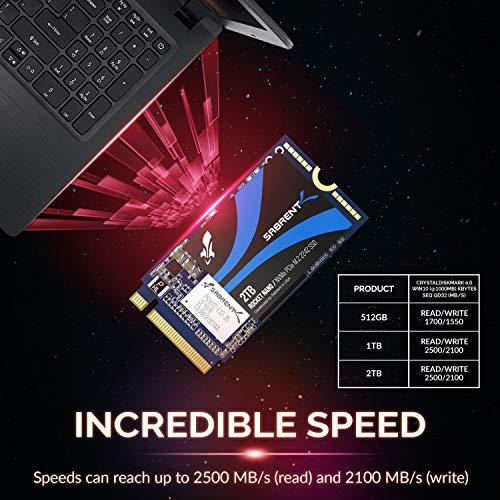 SABRENT SABRENT 2TB Rocket NVMe PCIe M.2 2242 DRAM-Less Low Power Internal High Performance SSD (SB-1342-2TB)