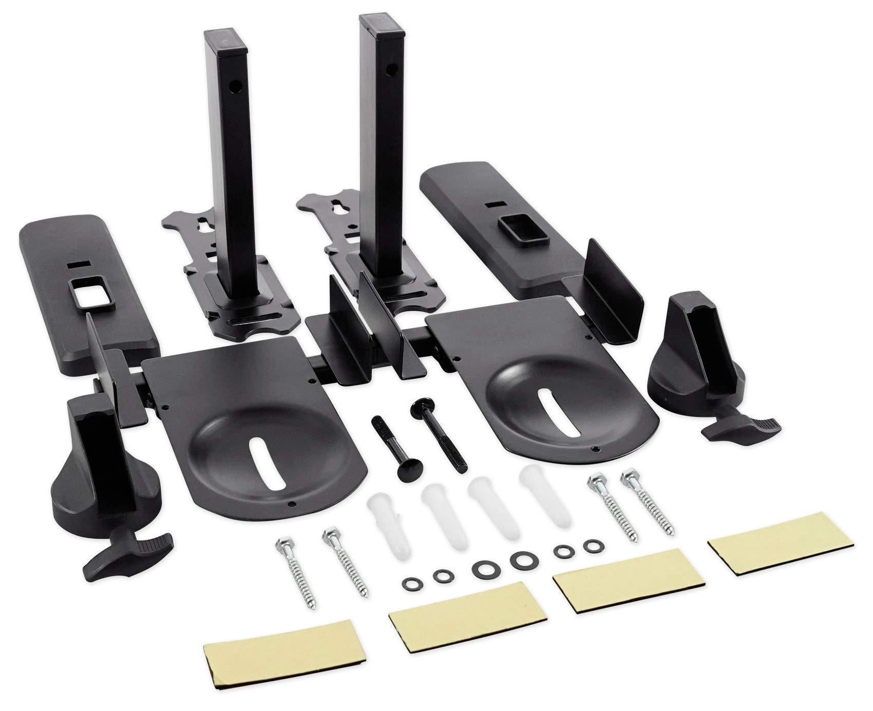 Rockville Pair Rockville RHSB8 Wall Mount Swivel Speaker Brackets For Home Theater Bookshelf or Studio Monitors, Black