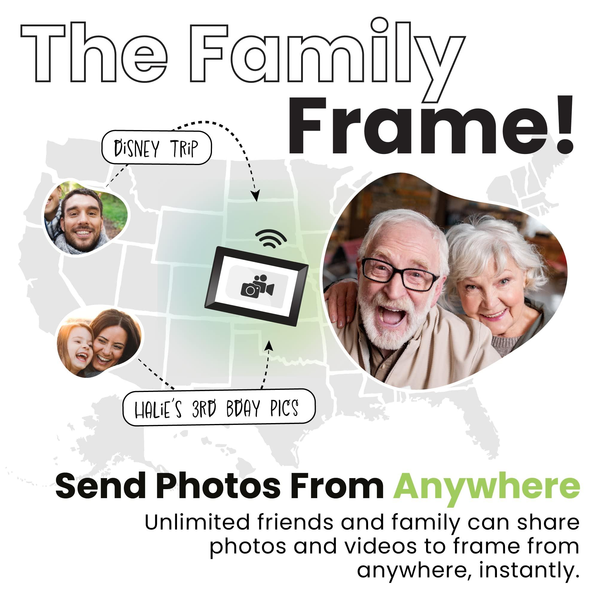 PhotoSpring PhotoSpring 10 inch WiFi Digital Picture Frame | Send Photos by Email, Web or Our Free App | Electronic Picture Frame with Touchscreen & 32GB Internal Memory | Easy Setup | Play Videos up to 5 min