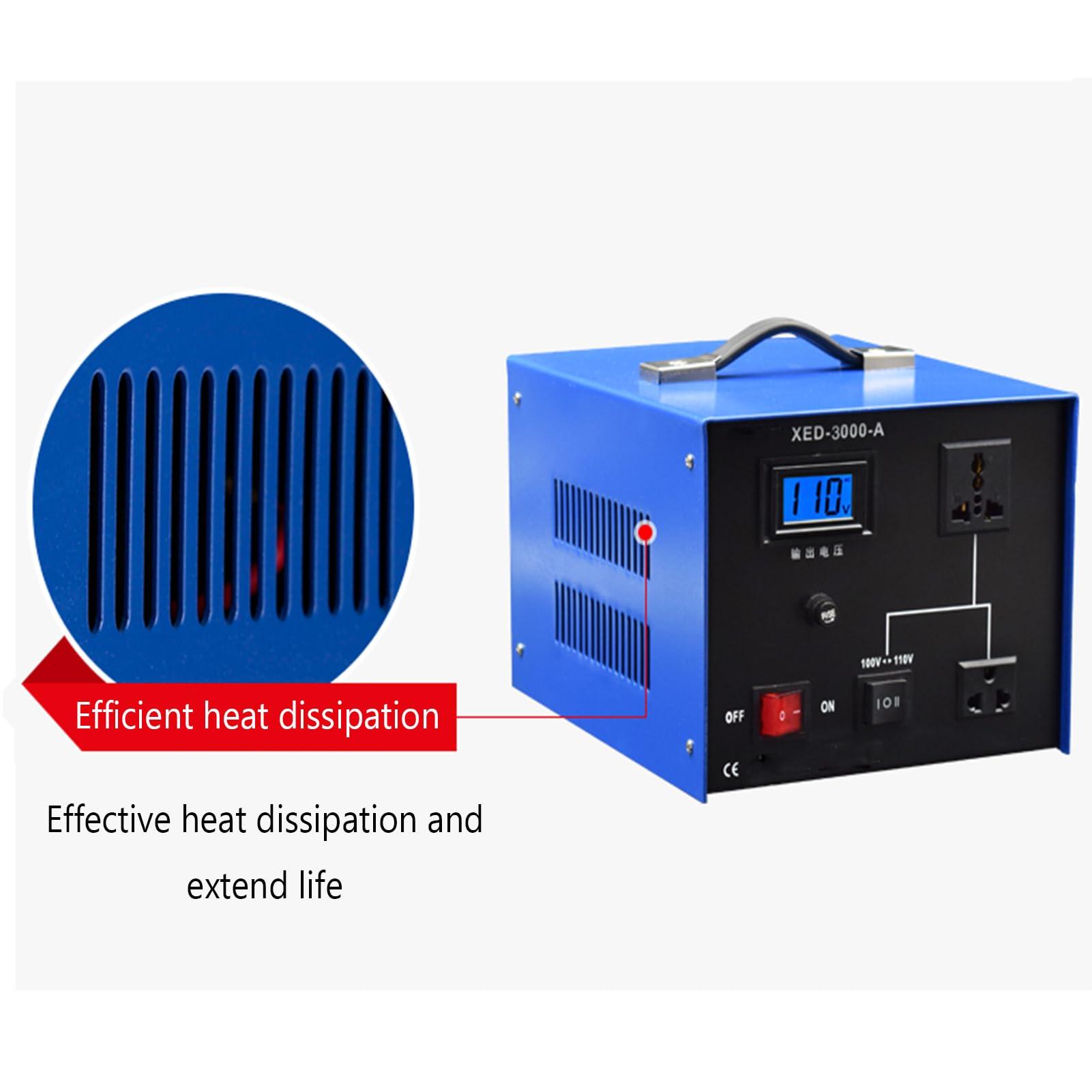 DirectNine Basics Voltage Converter Transformer,Power Converter Heavy Duty Step Down Voltage 220v to 110/100v Converter Household Appliances Power Conversion,Blue,2000W