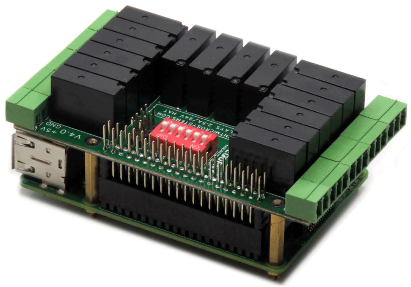 Sequent Microsystems Sixteen RELAYS 8-Layer Stackable HAT for Raspberry Pi