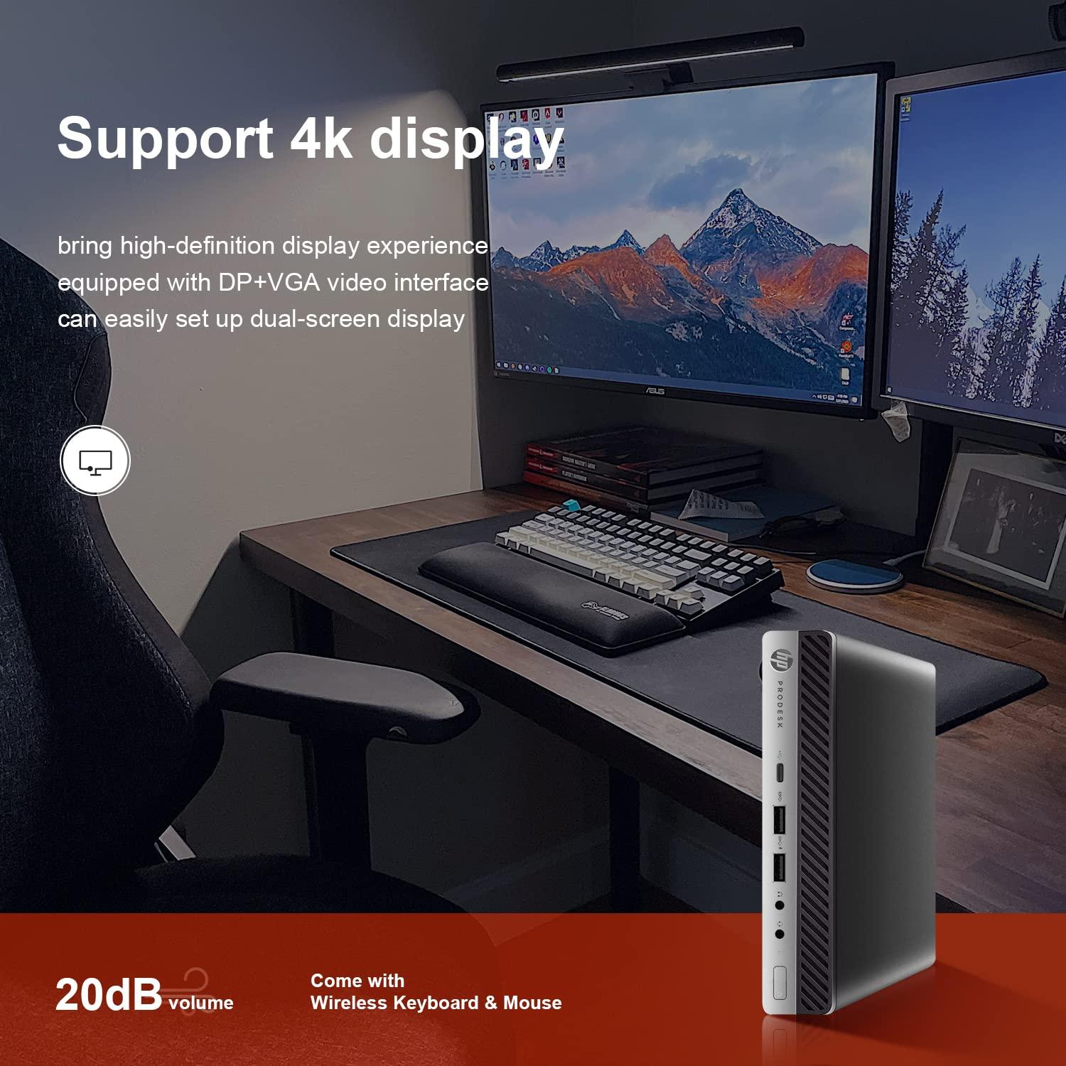 HP HP ProDesk 400 G3 Mini Computers Office Micro Desktop,i5 Tiny Desktop PC WiFi Business,7500t,32GB DDR4,1TB SSD,Built in WiFi+BT,HDMI,Windows 10,Wireless Keyboard and Mouse + TJJ Mouse Pad(Renewed)