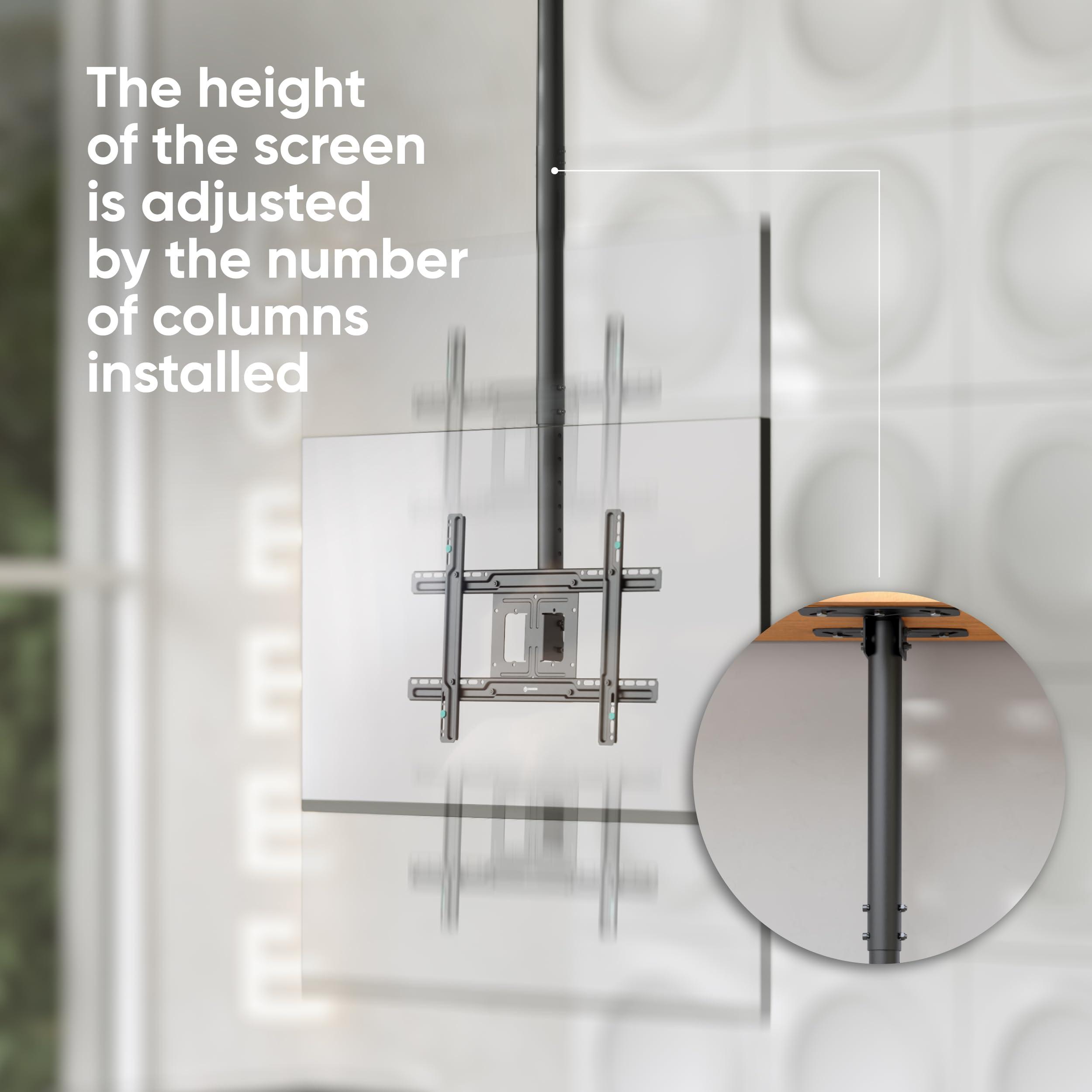 ONKRON ONKRON TV Ceiling Mount for 32-80 Inch Screen up to 150 lbs, Full Motion Ceiling TV Mount Swivel and Tilt max 600x400 VESA Long & Height Adjustable TV Mount Ceiling/Ceiling Mount TV Bracket Black