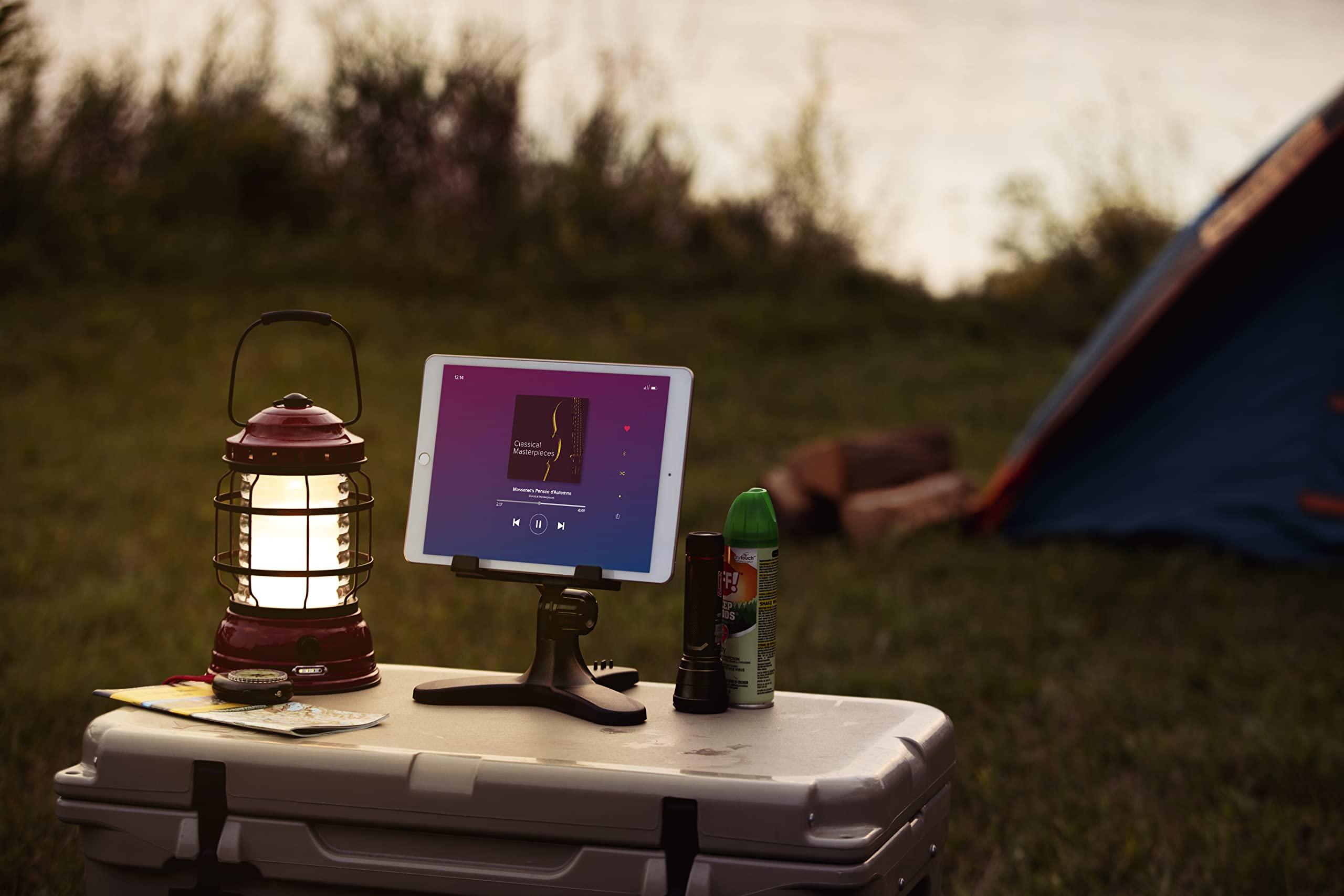 WeatherTech WeatherTech TabletHolder (Black/Red) with Silver Billet Knobs - Tablet Holder for Desktop, Tabletop or Kitchen Counter Top Non Slip Multi Surface Holder